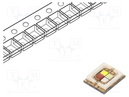 Power LED; quadcolour; red,blue,green,green (PC green); 120°