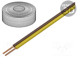 Wire; LiYz; 2x0,5mm2; 400V; Package: 25m; Cu; stranded; brown,yellow