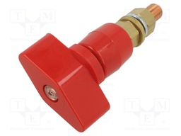 Laboratory clamp; red; 1kVDC; 400A; on panel,screw; polycarbonate