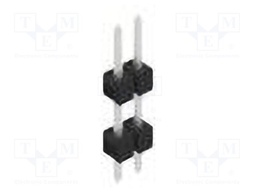 Connector: pin strips; pin header; male; PIN: 2; 2.54mm; THT; 1x2