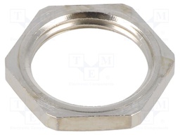 Nut; PG21; brass; 32mm; Plating: nickel; Entrelec