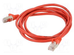 Patch cord; SF/UTP; 5e; stranded; CCA; PVC; red; 2m; 26AWG
