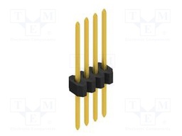 Connector: pin strips; pin header; male; PIN: 4; 1.27mm; THT; 1x4
