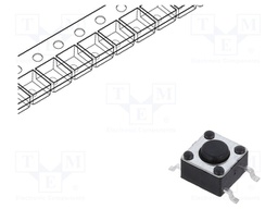Microswitch TACT; SPST-NO; Pos: 2; 0.05A/12VDC; SMT; none; 1.6N