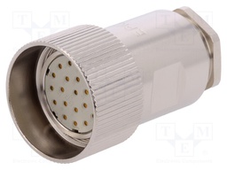 Connector: M23; plug; PIN: 21; female; soldering; for cable; 7.5A
