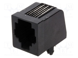 Socket; RJ12; PIN: 6; Cat: 3; Layout: 6p6c; THT; on PCBs; 16.13mm