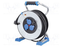 Extension lead; 3G1.5mm2; Sockets: 4; rubber; black; 40m; 16A