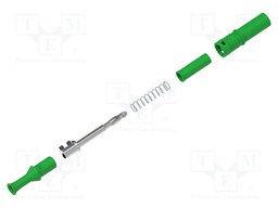 Connector: 4mm banana; plug; 36A; green; insulated; nickel plated