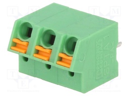 PCB terminal block; angled; 5mm; ways: 3; on PCBs; 0.2÷1mm2; tinned