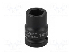 Wrench; hex socket,socket spanner,impact; HEX 14mm; 1/2"; short