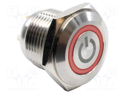 Switch: vandal resistant; Pos: 2; SPST-NO; 2A/48VDC; IP65; OFF-(ON)