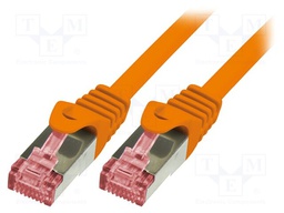 Patch cord; S/FTP; 6; stranded; Cu; LSZH; orange; 7.5m; 27AWG