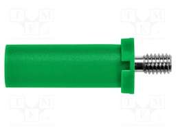 Plug; 4mm banana; 32A; green; 31mm; Plating: nickel plated