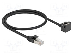 Extender Ethernet; F/UTP; Cat: 6; 0.5m; PVC; black; 26AWG; screw