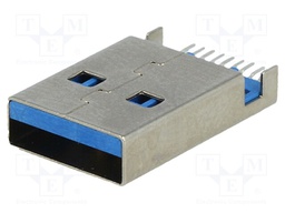 Plug; USB A; on PCBs; SMT; horizontal; offset type; USB 3.0