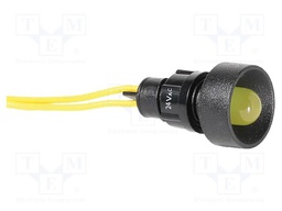 Indicator: LED; recessed; yellow; 24VAC; Ø10mm; IP20; cables; 330mm