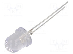 LED; 8mm; red; 35000÷40000mcd; 30°; Front: convex; Pitch: 2.54mm