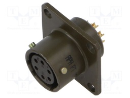 Connector: circular; socket; female; PT/451; 7.5A; 600V; PIN: 6