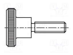Screw; M5x30; DIN: 464; Head: knurled,cheese head; none; steel; zinc