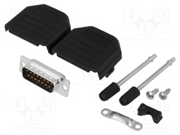 D-Sub; PIN: 15; plug; male; soldering; for cable