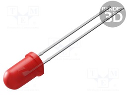 LED; red; 3mm; 30mcd; 35°; 2VDC