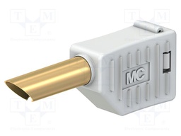 Connector: 4mm banana; plug; 19A; 30VAC; 60VDC; white; gold-plated
