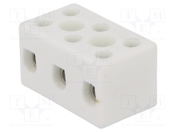 Terminal block; screw terminal; ways: 3; 10mm2; terminals: 6; 450V
