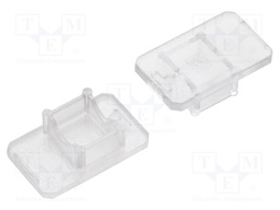 Cap for LED profiles; transparent; polycarbonate; V: with keyway
