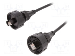 Patch cord; 2m; Buccaneer Ethernet; PIN: 8; gold-plated; 1.5A; IP68