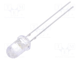 LED; 5mm; white cold; 35000÷40000mcd; 15°; Front: convex