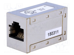 Coupler; Cat: 6; shielded; Layout: 8p8c; RJ45 socket,both sides