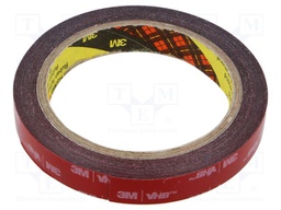 Tape: fixing; W: 15mm; L: 5.5m; Thk: 0.4mm; acrylic; 121°C,max.149°C