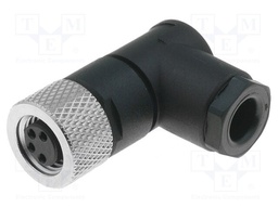 Connector: M8; female; PIN: 4; angled 90°; for cable; plug
