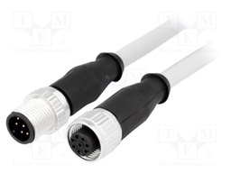 Cable: for sensors/automation; PIN: 8; M12-M12; 0.5m; plug; plug