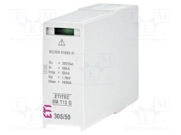 Cartridge for surge arrestor; Type 1+2; In 8/20us: 100kA; socket