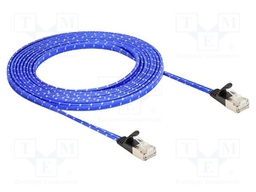 Patch cord; U/FTP; Cat: 6a; RJ45 plug,both sides; 3m; textile