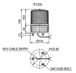 Signaller: lighting; continuous light,blinking light; red; 12VDC