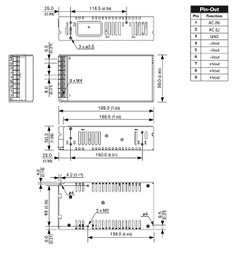 Power supply: switched-mode; modular; 200W; 24VDC; 199x99x50.3mm