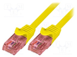 Patch cord; U/UTP; 6; stranded; Cu; LSZH; yellow; 5m; 26AWG