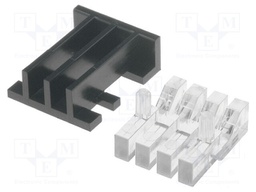 Fibre for LED; rectangular; 3.9x1.7mm; No.of mod: 4; Front: flat