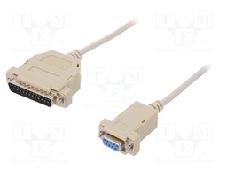 Cable; D-Sub 25pin plug,D-Sub 9pin female; 3m; beige