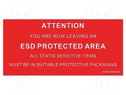 Information board; ESD,self-adhesive; 600x300mm; white,red