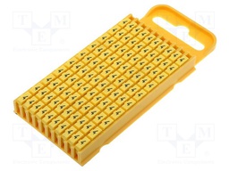 Markers for cables and wires; Label symbol: 4; 4.3÷5.3mm; yellow
