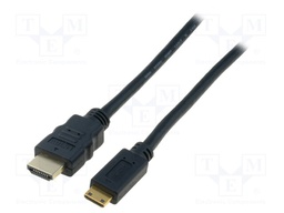 Cable; HDMI 1.3; HDMI mini plug,HDMI plug; 2m; black