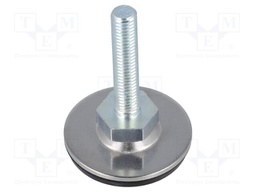 Foot of pin; with no-slip disk; Base dia: 40mm; M8