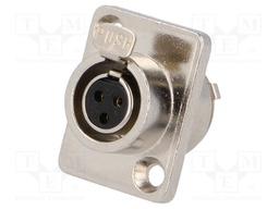 Socket; XLR mini; female; PIN: 3; soldering; Cutout: Ø15mm