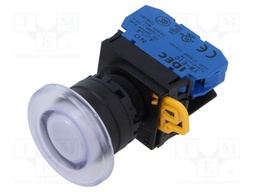 Switch: push-button; 22mm; Stabl.pos: 1; NO; white; LED; IP65; Pos: 2