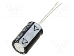 Capacitor: electrolytic; THT; 56uF; 120VDC; Ø10x16mm; ±20%; 285mA
