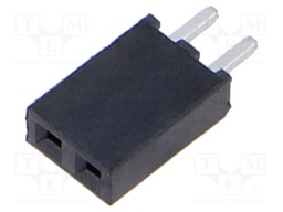 Connector: pin strips; female; PIN: 2; 2mm; gold flash; THT; socket