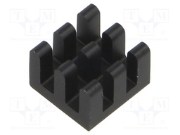 Heatsink: extruded; grilled; black; L: 10mm; W: 10mm; H: 7mm; anodized